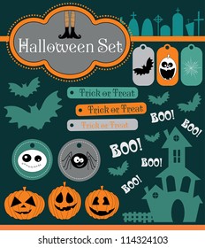 halloween set. vector illustration