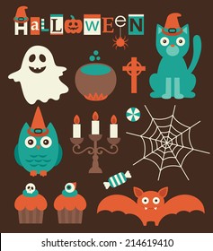 halloween set. vector illustration