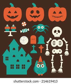 halloween set. vector illustration