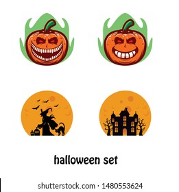 halloween set vector illustration designs