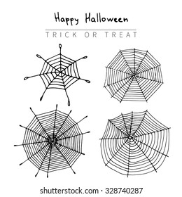 Halloween set vector illustration. Hand drawn vintage design.