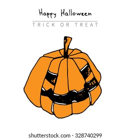 Halloween set vector illustration. Hand drawn vintage design.