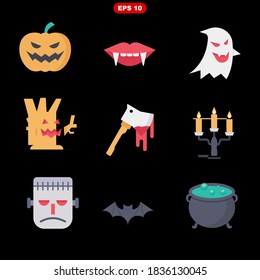 Halloween set vector illustration icon