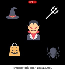 Halloween set vector illustration icon