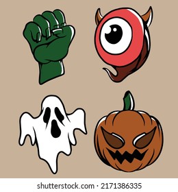halloween set vector illustration made especially for advertising branding needs and more