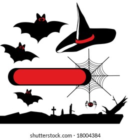 Halloween set of vector silhouettes 2.