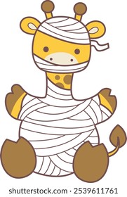 Halloween set Vector Stock Illustrations of Baby Giraffe.
Cute giraffe animals with halloween theme.
A baby giraffe in the bandage