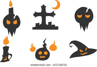 Halloween set. vetor dark monster icon design