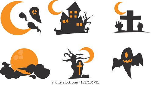 Halloween set. vetor dark monster icon design