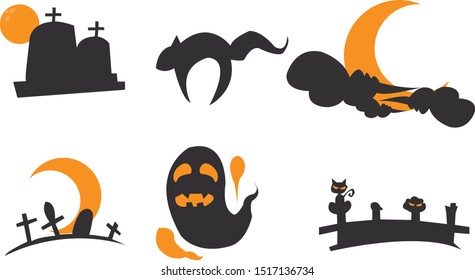 Halloween set. vetor dark monster icon design