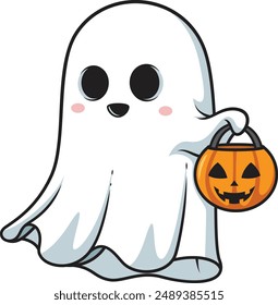 Halloween sheet ghost vector illustration