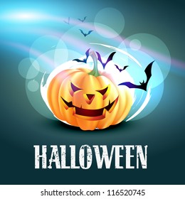 halloween shiny pumpkin vector design illustration