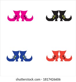 Halloween shoe witch legs witch shoe Silhouette vector design black and white SVG Sticker graphics 