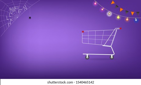 Halloween shopping concept background illustration vector