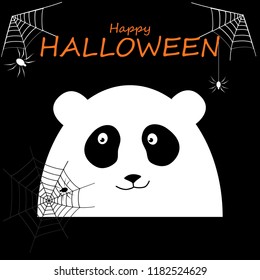 Halloween Shower card. Cute panda face. 