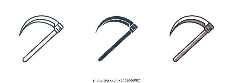 halloween sickle Icon Halloween theme symbol vector illustration isolated on white background