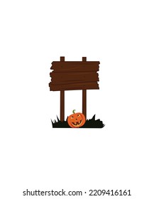 Halloween sign board vector. Perfect for coloring book, textiles, icon, web, painting, children's books, t-shirt print.