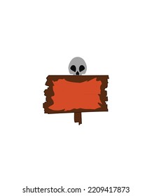 Halloween Sign Board Vector. Perfect For Coloring Book, Textiles, Icon, Web, Painting, Children's Books, T-shirt Print.