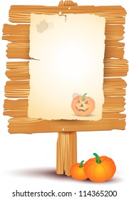 Halloween sign, custom background. Vector