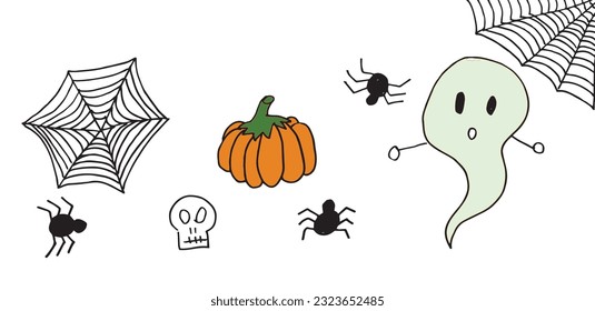 Halloween sign illustration image. 
Hand drawn image artwork of halloween. 
Simple cute original logo.
Hand drawn vector illustration for posters, cards, t-shirts.