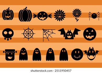 halloween sihouette monster icon element