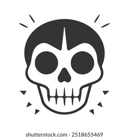 Halloween Silhouette art design Gothic Icon, Halloween Symbol, Death Concept, Spooky Design, Flat Vector Illustration Skull.