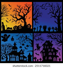 Halloween silhouette background With Vector Graphic by a Creative Designer