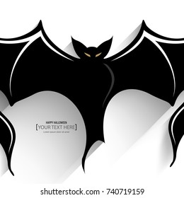 halloween silhouette bats, scary cartoon concept. eps10 vector