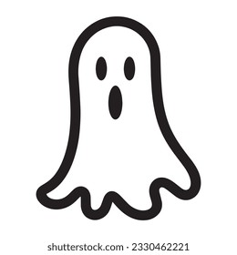 Halloween silhouette black ghost clip art vector icons. Halloween scary ghostly monster vector. Ghost Cartoon. Halloween sign isolated on white. 