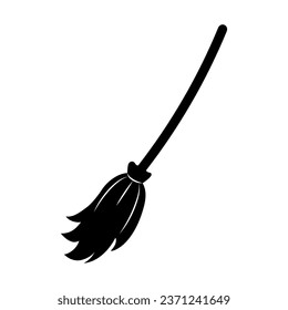 halloween silhouette broom illustration isolated