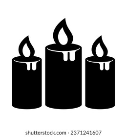 halloween silhouette candles illustration isolated