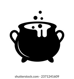 halloween silhouette cauldron illustration isolated