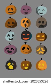 Halloween silhouette character set collection for celebration, template and decoration