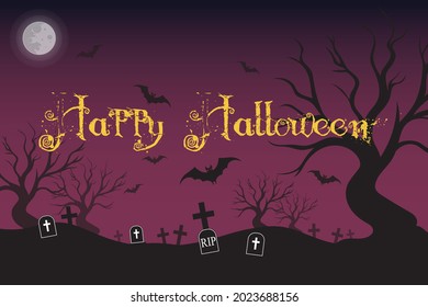 Halloween silhouette with dard background design
