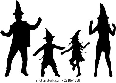 Halloween - silhouette of a family