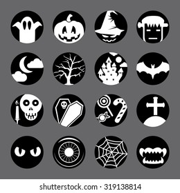 Halloween silhouette icons