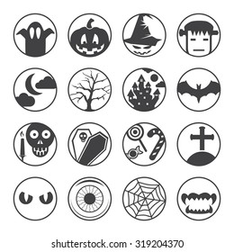 Halloween silhouette icons