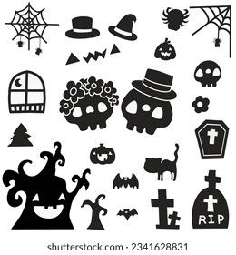 Halloween silhouette illustration vector collection