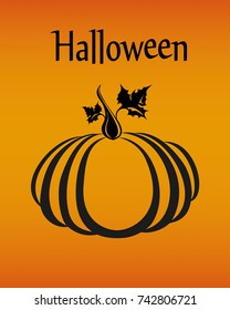 Halloween. Silhouette of a pumpkin. Vector. Greeting card for a holiday or an invitation to a party.