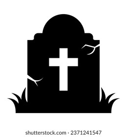 halloween silhouette tombstone illustration isolated