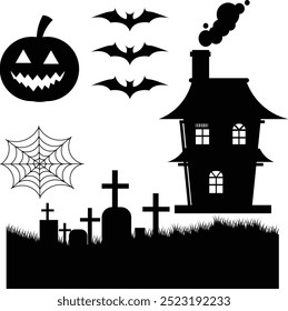 Halloween silhouette vector art asset