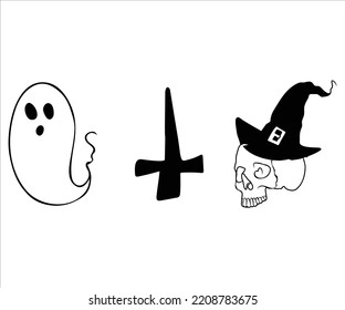 Halloween silhouette vector illustration.  Halloween pumpkin. hand drawn mystical doodle design element a magic and witchcraft.