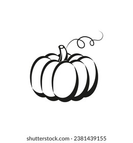 halloween silhoutte black pumpkin vector illustration. thanksgiving day pumpkin decorative design drawing