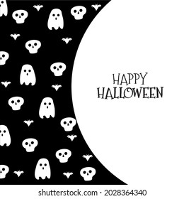 halloween simple greeting in monochrome vector