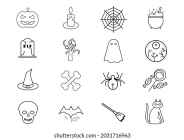 Halloween simple line icon vector illustration on white background