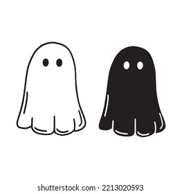 Halloween simple, minimal ghosts, vector art