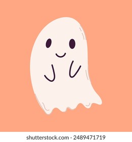 
Halloween  single doodle element. Cute ghost.
