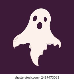 
Halloween  single doodle element. Cute ghost.
