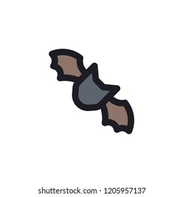 Halloween single icon with funny color with black line style