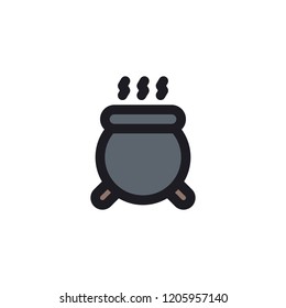 Halloween single icon with funny color with black line style